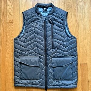 Bearded Goat Men’s Full Zip Wallowa Puffer Vest Small Gray Solid USA